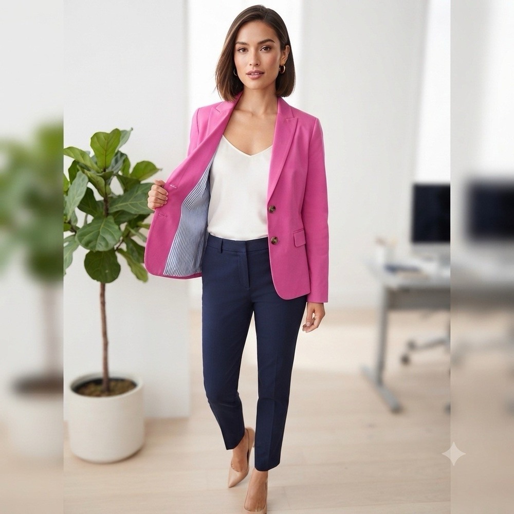 J Crew Blazer Womens 6 Pink Academia Preppy Career Scandic Minimalist